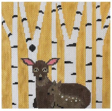 click here to view larger image of Deer in Birch Trees (hand painted canvases)