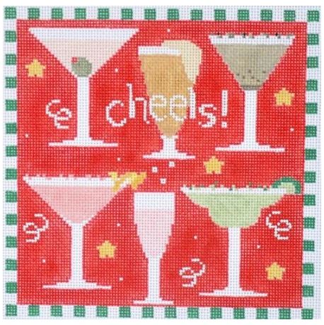 click here to view larger image of Cheers Pillow (hand painted canvases)