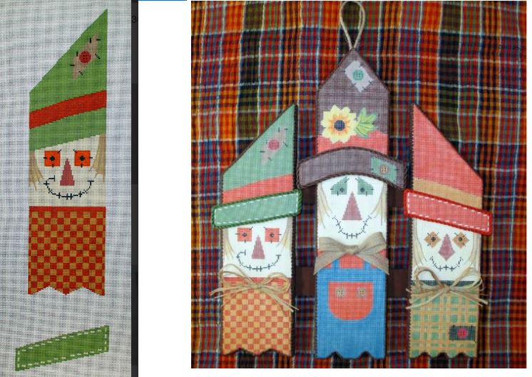 click here to view larger image of Picket Fence Scarecrow (left) (hand painted canvases)