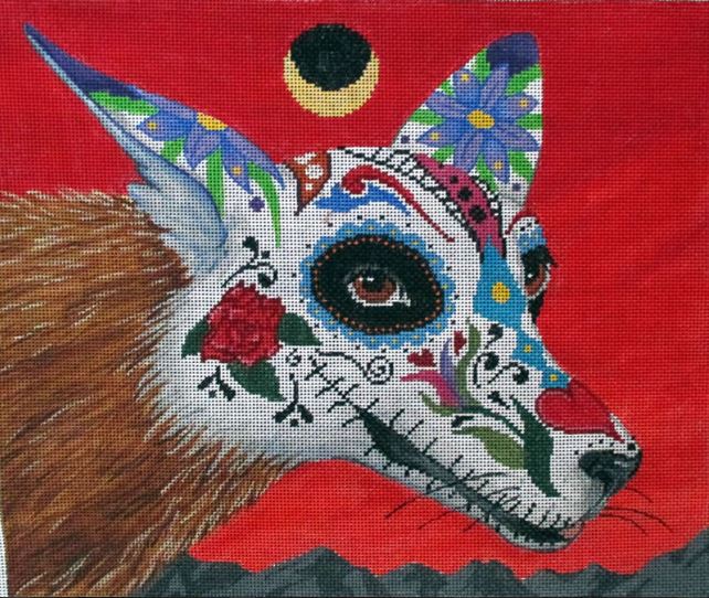 click here to view larger image of Calaca Coyote (hand painted canvases)