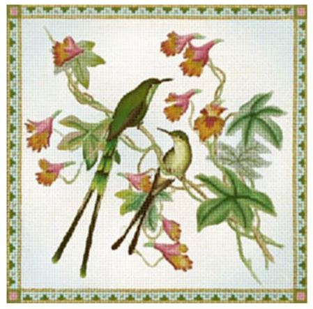 click here to view larger image of Vintage Hummingbirds (hand painted canvases)