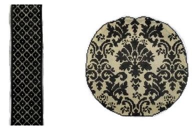 click here to view larger image of GG's Damask Pumpkin Black/Ivory (2 pieces) (hand painted canvases)