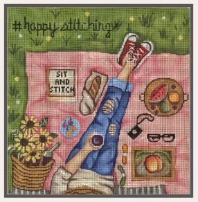click here to view larger image of Happy Stitching Picnic (hand painted canvases)
