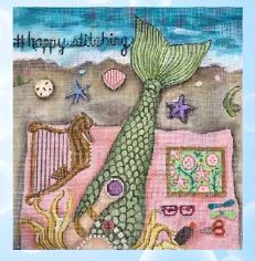 click here to view larger image of Happy Stitching Mermaid (hand painted canvases)