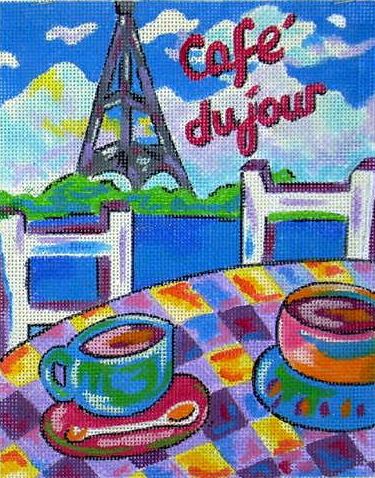 click here to view larger image of Cafe du Jour (hand painted canvases)