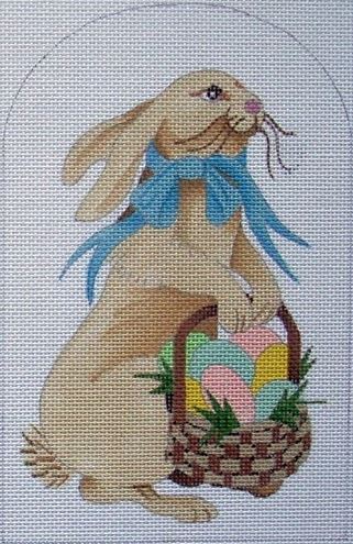 click here to view larger image of Bunny w/Basket of Eggs  (hand painted canvases)