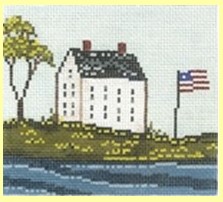 click here to view larger image of House w/Flag (hand painted canvases)
