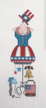 click here to view larger image of Dress Form - Patriotic  (hand painted canvases)