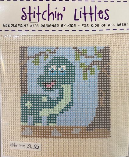 click here to view larger image of Stitchin' Littles - Dino Myte ! (needlepoint kits)
