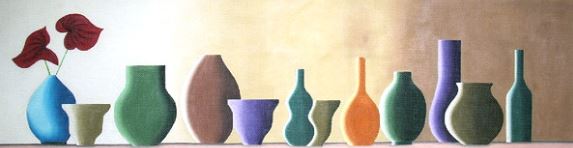 click here to view larger image of Vases (hand painted canvases)