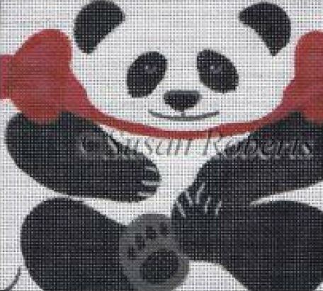 click here to view larger image of Panda Bear Tissue Roll Ornament    (hand painted canvases)