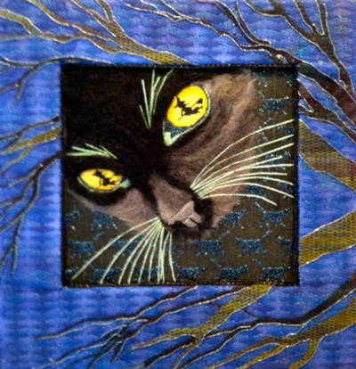 click here to view larger image of Ghost Cat Mat (hand painted canvases)