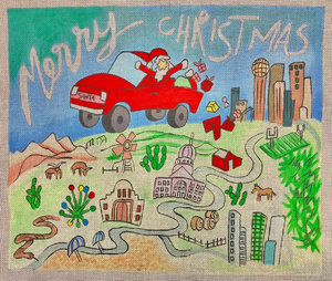 click here to view larger image of Texas Christmas (hand painted canvases)