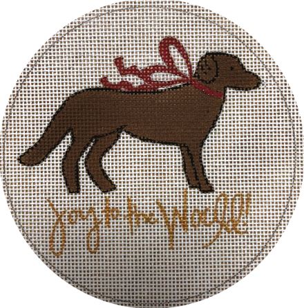 click here to view larger image of Brown Lab Joy - White Background (hand painted canvases)