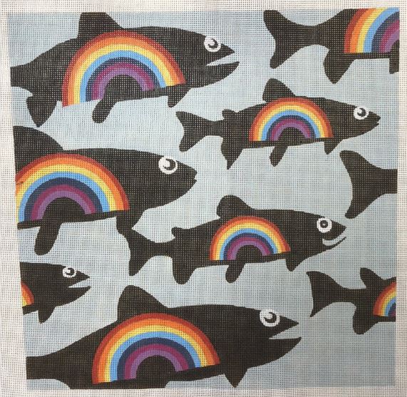 click here to view larger image of Rainbow Trout (hand painted canvases)
