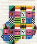 click here to view larger image of Halloween Patchwork Mini-Sock (hand painted canvases)