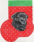 click here to view larger image of Black Lab Mini-Sock (hand painted canvases)