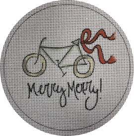 click here to view larger image of Bicycle Merry (hand painted canvases)