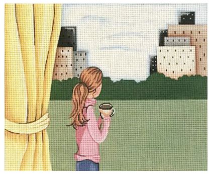 click here to view larger image of Girl Looking at the Park (hand painted canvases)