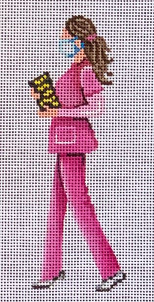 click here to view larger image of Nurse/Doctor in Pink (hand painted canvases)
