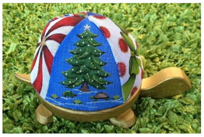 click here to view larger image of Turtle Shell Pieces w/o Wooden Base - Christmas (hand painted canvases)
