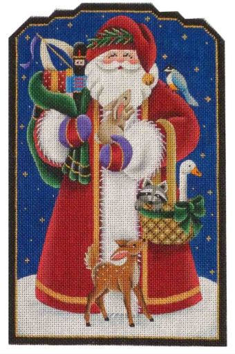 click here to view larger image of Woodland Santa (hand painted canvases)