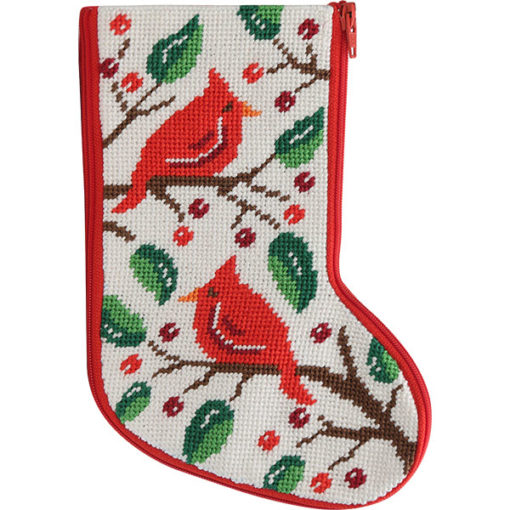 click here to view larger image of Cardinals Mini Stocking Stitch and Zip  (needlepoint kits)