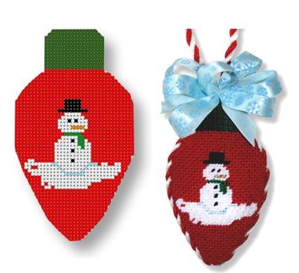click here to view larger image of Light Bulb - Snowman (hand painted canvases)
