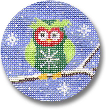 click here to view larger image of Owl w/Snowflake on Sweater (hand painted canvases)