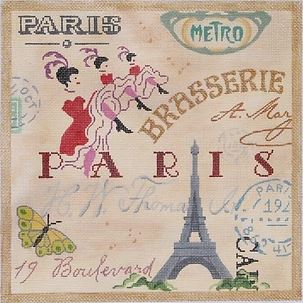 click here to view larger image of Paris Collage (hand painted canvases 2)