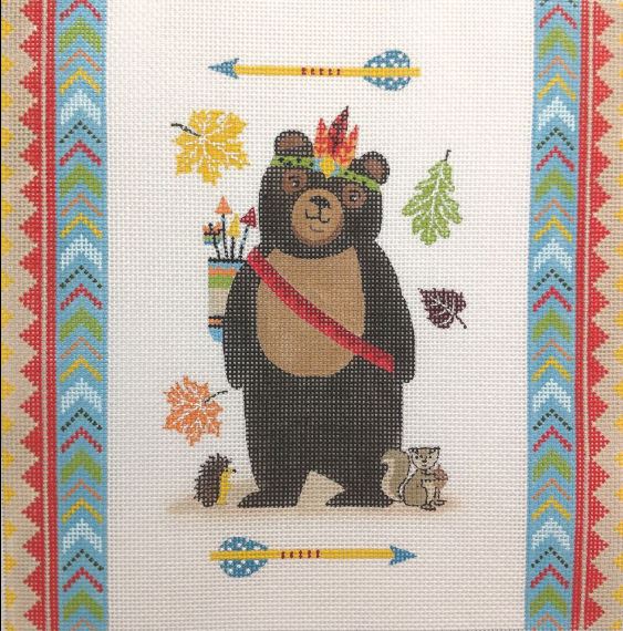 click here to view larger image of Tribal Bear w/Background (hand painted canvases)