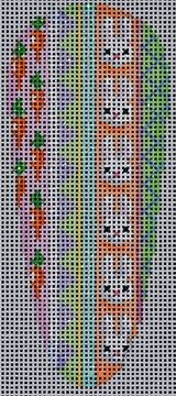 click here to view larger image of Bunnies/Vertical Patterns Carrot (hand painted canvases)