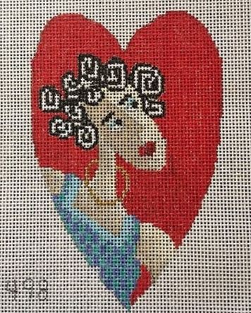 click here to view larger image of Lady Heart Ornament (hand painted canvases)