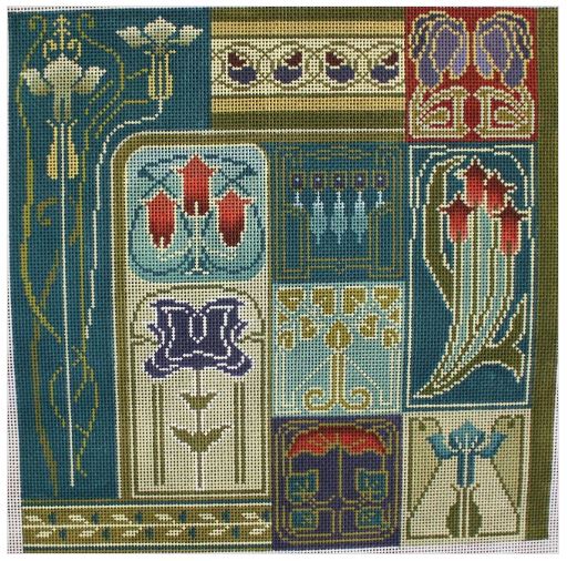 click here to view larger image of Art Nouveau Tile (hand painted canvases)