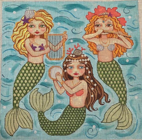 click here to view larger image of Musical Mermaids (hand painted canvases)