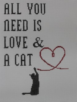 click here to view larger image of All You Need is Love and a Cat (hand painted canvases)