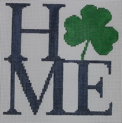 click here to view larger image of Home w/Shamrock (hand painted canvases)