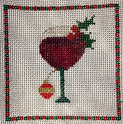 click here to view larger image of Holiday Red Wine (hand painted canvases)