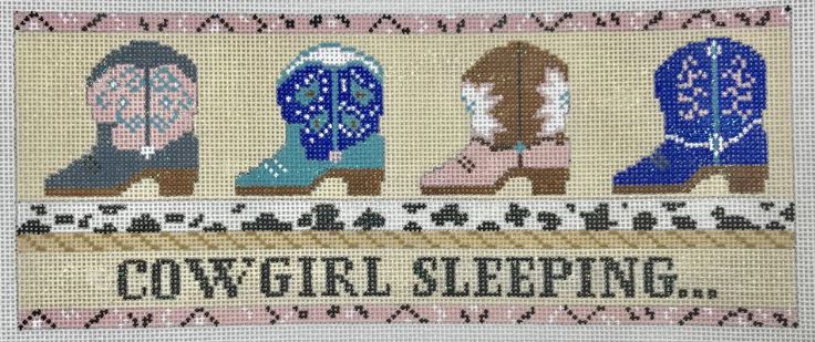 click here to view larger image of Cowgirl Sleeping (hand painted canvases)
