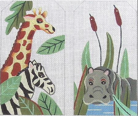 click here to view larger image of Giraffe/Zebra/Hippo Eye Glass Case (hand painted canvases)