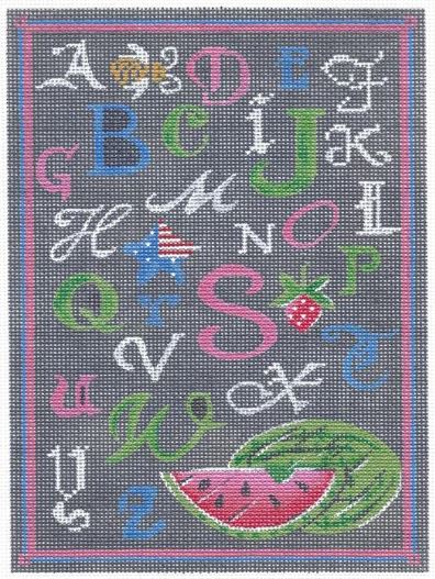 click here to view larger image of ABC Summer Sampler - Chalk Background (hand painted canvases)