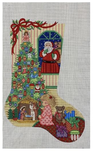 click here to view larger image of Christmas Stocking - 7351 (hand painted canvases)