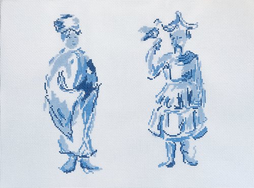 click here to view larger image of Mandarin Woman and Man (hand painted canvases)