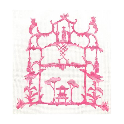 click here to view larger image of Garden Folly in Pink (hand painted canvases)