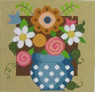 click here to view larger image of Flowers in a Vase (hand painted canvases)