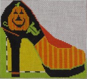 click here to view larger image of Witches Pumpkin Shoes, The (hand painted canvases)