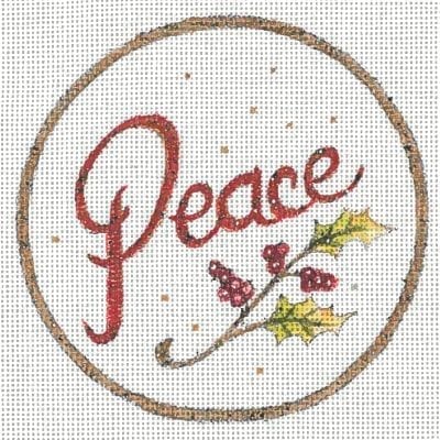 click here to view larger image of Peace Ornament  (hand painted canvases)