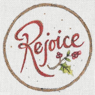 click here to view larger image of Rejoice Ornament  (hand painted canvases)