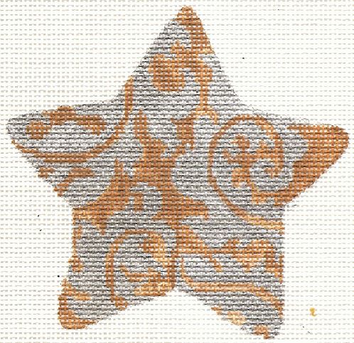 click here to view larger image of Star - Burlap Damask (hand painted canvases)