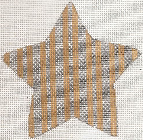click here to view larger image of Star - Burlap Stripes (hand painted canvases)
